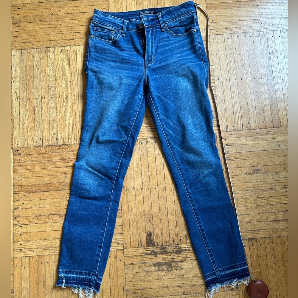 Frayed bottom Abercrombie and Fitch skinny jeans